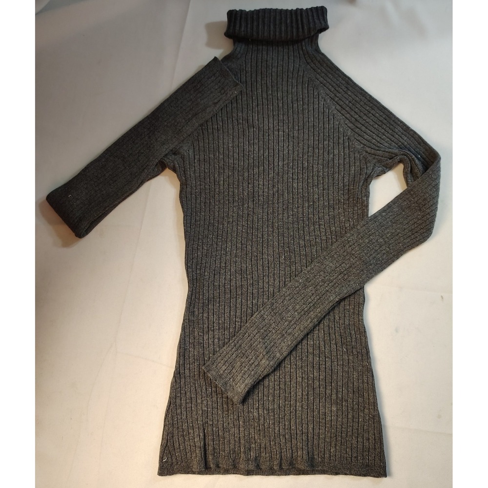 INC International Concepts Gray Ribbed Turtleneck Sweater Long Sleeve Pullover L